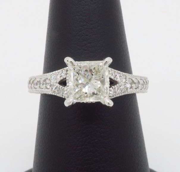 Split Shank Princess Cut Diamond Ring