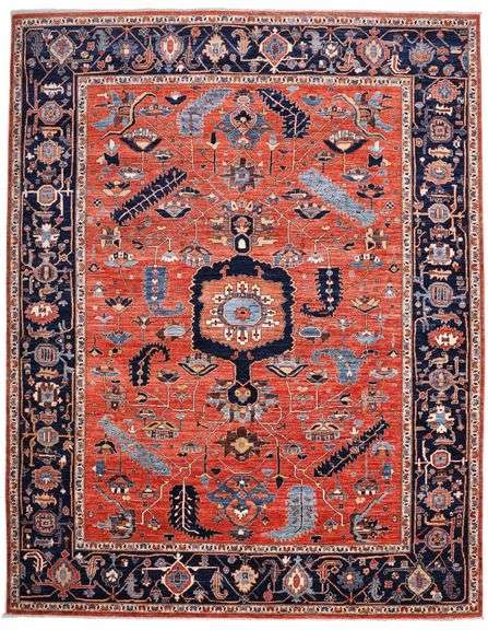 Handmade Heriz Design 9.3x12.0