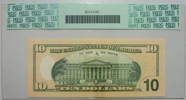 Superb Crisp 2009 FW $10 Note Chicago-Radar Serial Number 33000033 PCGS 66PPQ!