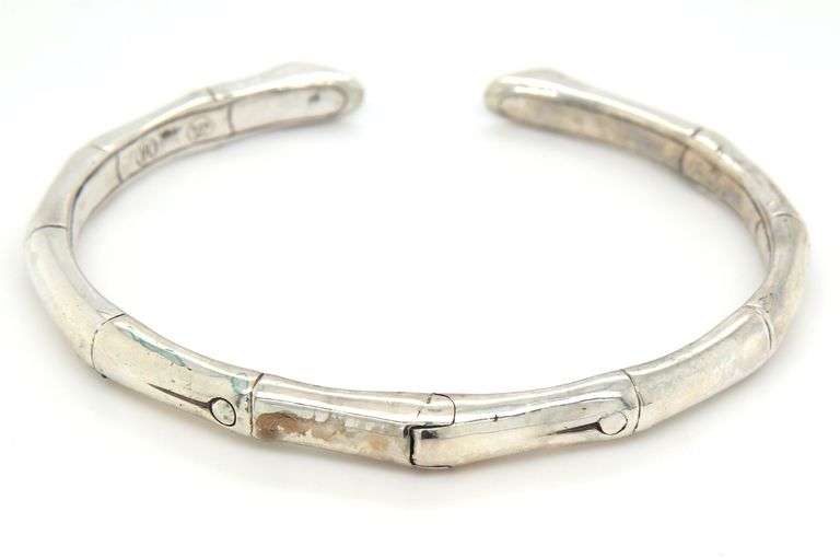925 Sterling silver John Hardy bamboo Lava Kick cuff bangle