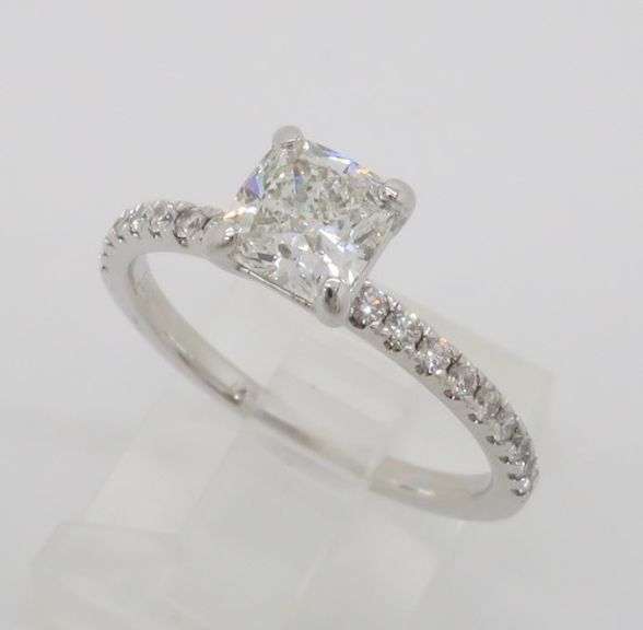 GIA Certified 1.36CTW Earth Mined Cushion Cut Diamond Engagement Ring