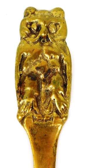 Vintage Heavy Brass Owl Letter Opener