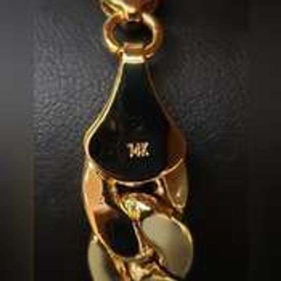 Huge 47.2 Gram 14 Kt Gold Plate Cuban Link Bracelet