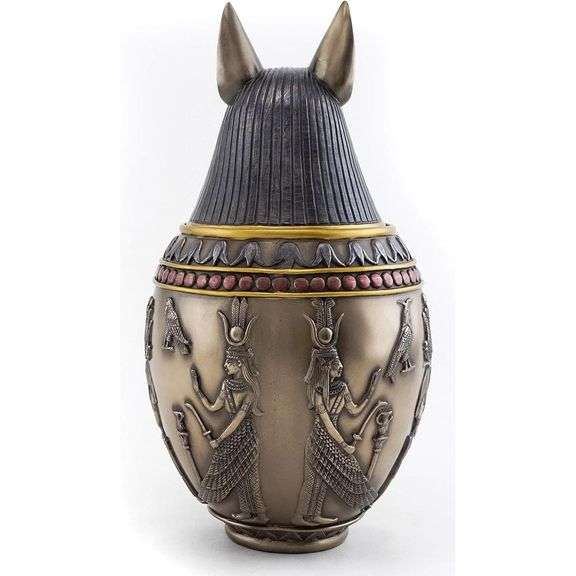 Ancient Egyptian Canopic Jar Premium Cold-Cast Bronze
