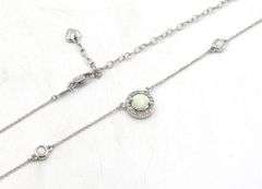 925 Sterling silver opal and crystal pendant necklace