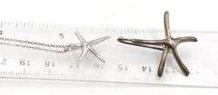 925 Sterling silver star fish pendant on chain and star fish earrings