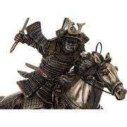 Samurai Warrior Riding Horse with Sword Statue