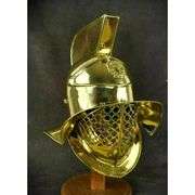 Medieval Brass Gladiator Roman Fighter Helmet Armor