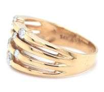 14kt Yellow gold multi row diamond band