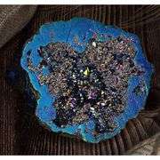 Titanium Coated Rock Quartz Cluster Specimen Geode Stone