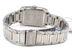 Seiko Solar MOP diamond dial trank watch