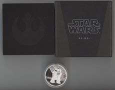2017 $2 Niue Disney Star Wars R2-D2 Organa Proof 1 oz Silver Coin