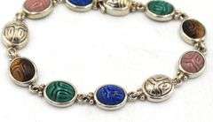 Vintage 925 sterling silver colorful gemstone bracelet