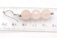 Set of Rose quartz necklace, bracelet and dangle earrings