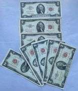 8 Various 1953 Series $2 Red Seal US Notes