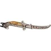 Collectible Camel-Bone Antique Horse Mini-Sword Damascus Steel Blade