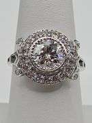 Dazzling 14 Kt White Gold Plate 3 Ct VVs1 White H-I Fire Moissanite Ring