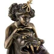 Art Nouveau Beauty Alphonse Mucha Inspired Lady and Beast Sculpture