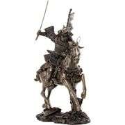 Samurai Warrior Riding Horse with Sword Statue