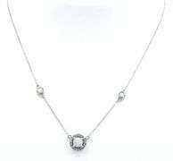 925 Sterling silver opal and crystal pendant necklace