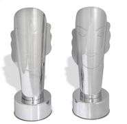 Erte, Face Table Lamp pair, Chrome plated steel, c. 1930s