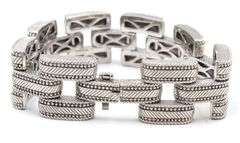 Judith Ripka 925 sterling silver wide bracelet