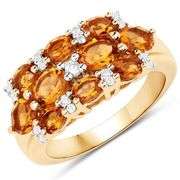 Genuine Citrine & White Topaz in .925 Sterling Silver
