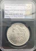 1880 Brilliant Uncirculated Morgan $ NGC With Original Bag Fragment