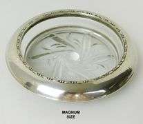 Vintage Sterling Silver Magnum Wine Bottle Coaster