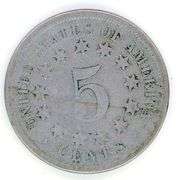 1867 No Rays Shield Nickel
