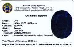 Spectacular 22.93cts Loose Natural Blue Sapphire Gemstone