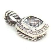 David Yurman white topaz and diamond pendant