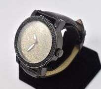 Stunning Diamond King Black and Gold Wrist Watch
