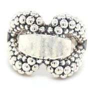 925 Sterling silver Lagos Caviar Derby beaded buckle band