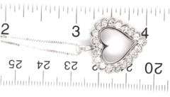 14kt White gold 0.80ctw diamond heart shaped pendant on chain