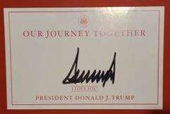 President Donald Trump Autographed Our Journey Together Book