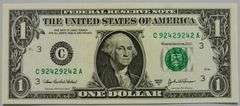 Superb Crisp 2003A $1 Repeater Note Philadelphia 92429242!