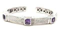 Judith Ripka purple station cuff bracelet