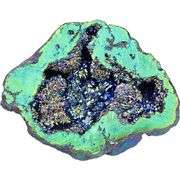 Titanium Coated Rock Quartz Cluster Specimen Geode Stone