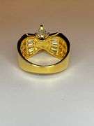 Ladies Sparklin14 Kt Tri-Layered Yellow Gold Plated Rare 3.35 Ct Marquis Cut Lab Simulated Diamond R