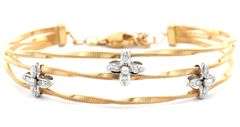 Marco Bicego 0.09ctw Diamond Marrakech Onde Triple Strand Bracelet in 18K