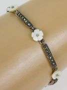 Sterling Marcasite Flower Bracelet
