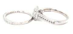 14kt White gold 1.25ctw diamond cluster bridal set