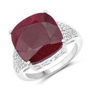14k Ruby and White Topaz Ring