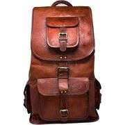 21" Brown Leather Backpack