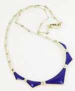 Vintage Sterling Silver Lapis Necklace