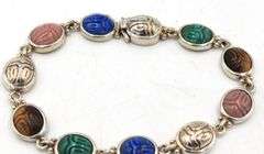 Vintage 925 sterling silver colorful gemstone bracelet