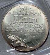 Nov 22 1963 Kennedy Alle Haben Pure Silver German Medal