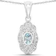 Genuine Blue and White Topaz in .925 Sterling Silver Pendant