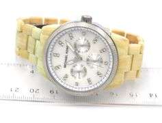 Micheal Kors Ritz multi function crystal white horn acrylic watch